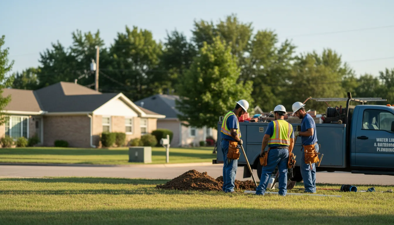 Residential water line and bathroom plumbing service in Muddy, IL